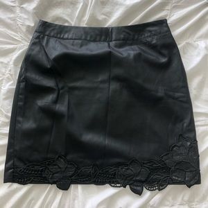 Black leather skirt